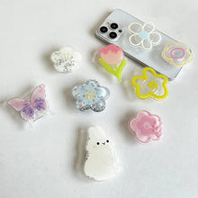 Lade das Bild in den Galerie-Viewer, 3D Blumen-Phone Grip | Transparenter Handyhalter & Ständer in stilvollem Blumen-Design