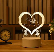 Lade das Bild in den Galerie-Viewer, 3D LED Lampe mit Valentinstags Motiven