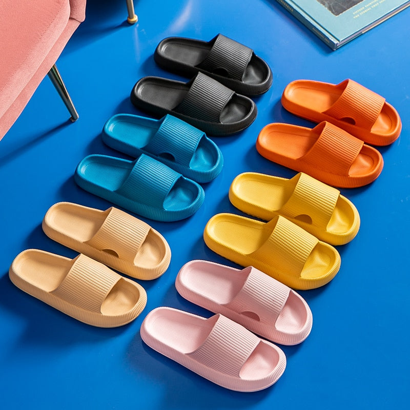 Foinledr Cozy Slides Original Cloudyzz Badslippers, uniseks, voor dames en heren, rubber, wolken, slippers, badsandalen, zomerpantoffels, roze, 37 EU