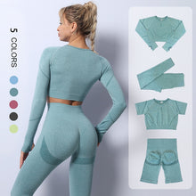 Lade das Bild in den Galerie-Viewer, Seamless Yoga Set für Damen | Leggings, Shorts und Top

