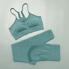 Lade das Bild in den Galerie-Viewer, Seamless Yoga Set für Damen | Leggings, Shorts und Top
