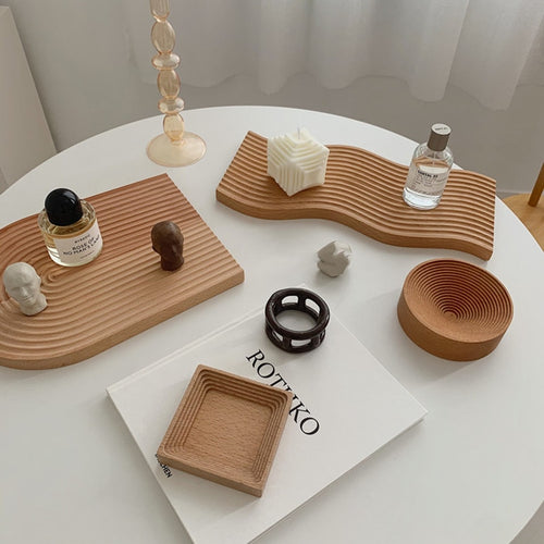 Nordic Untersetzer Tablett aus Holz für Deko, Schmuck oder Getränke - selley.de
