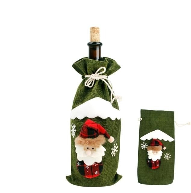 Weihnachtlicher Weinflaschen Beutel