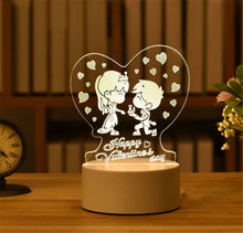 Lade das Bild in den Galerie-Viewer, 3D LED Lampe mit Valentinstags Motiven
