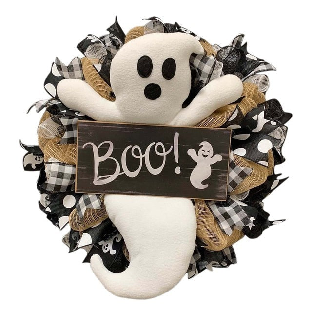 Halloween Tür Kranz mit Geist
