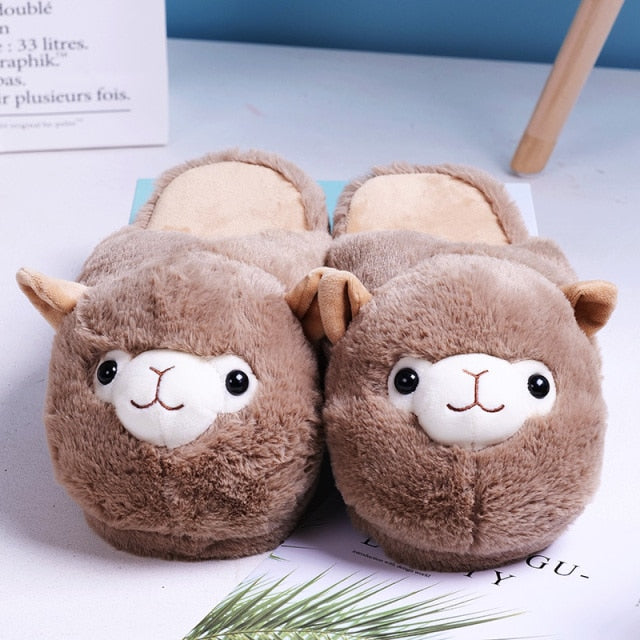 Alpaka Slipper | Kuschelige Hausschuhe mit Alpakas