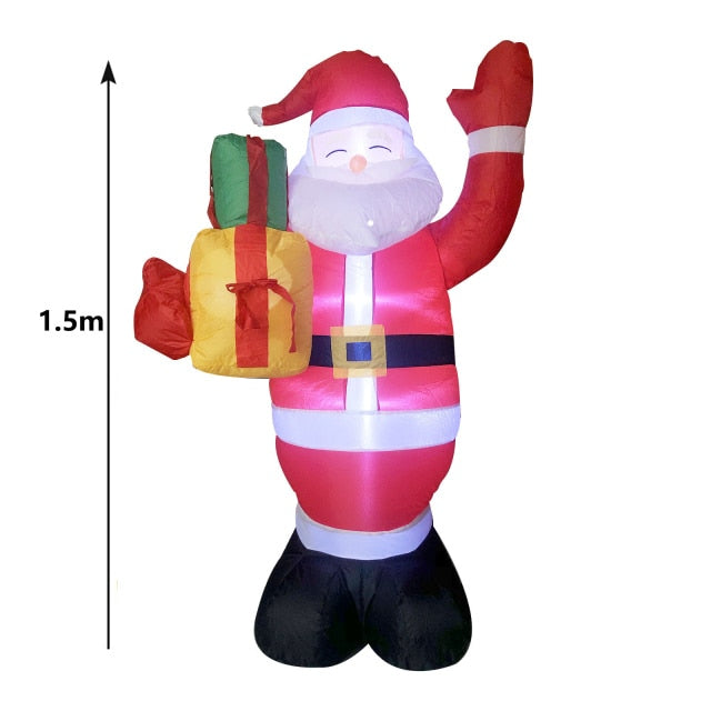Aufblasbarer 3D Weihnachtsmann für Draußen mit LED